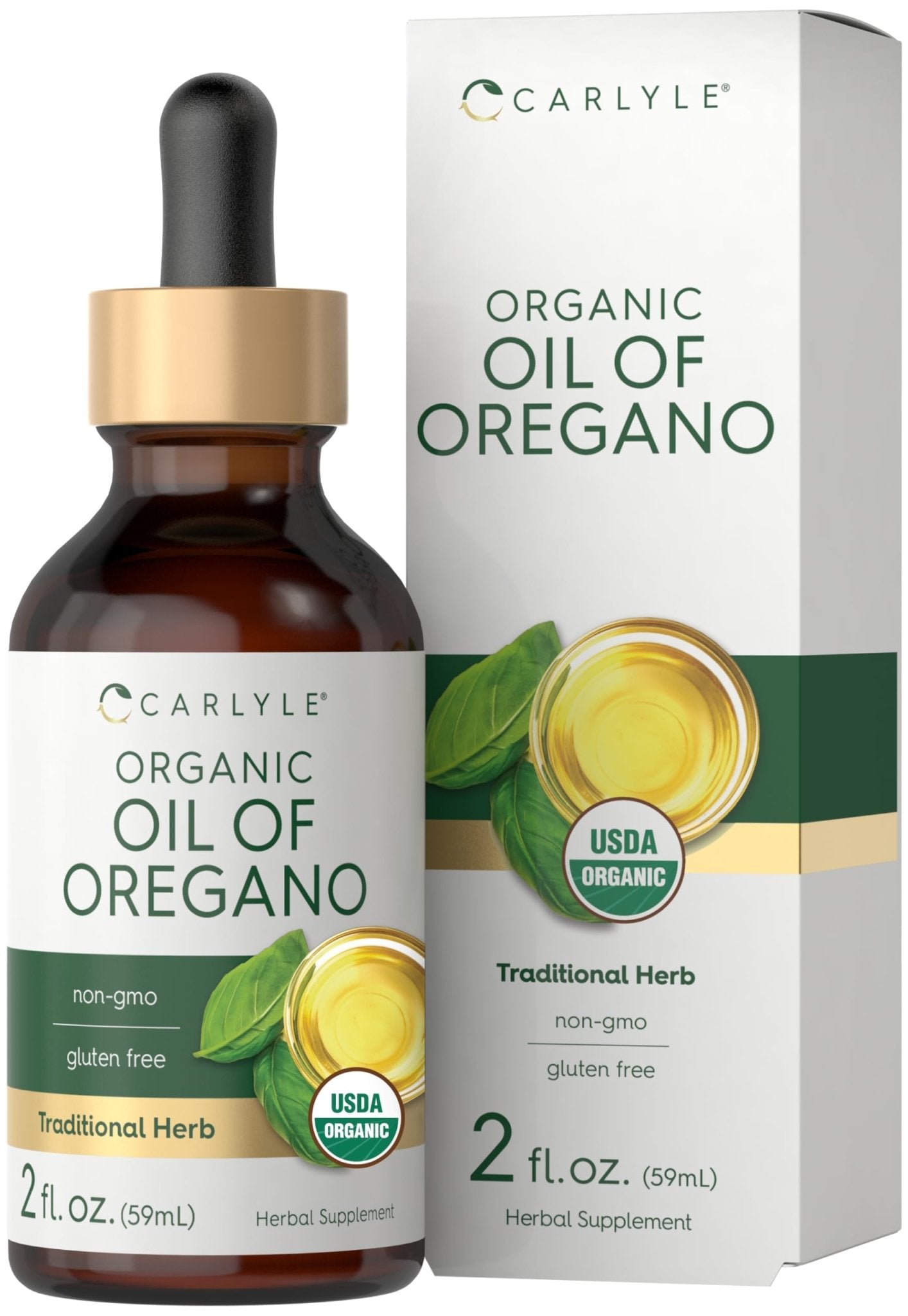 Carlyle Organic Oil of Oregano Liquid Drops - 2 fl oz - 1 Year Supply | Vegan Herbal Supplement | Non-GMO, Gluten Free - Maple Wellness Supplements