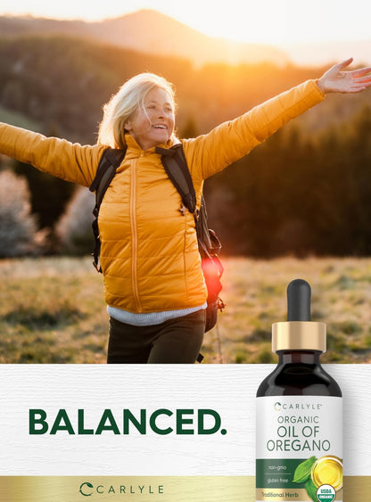 Carlyle Organic Oil of Oregano Liquid Drops - 2 fl oz - 1 Year Supply | Vegan Herbal Supplement | Non-GMO, Gluten Free - Maple Wellness Supplements