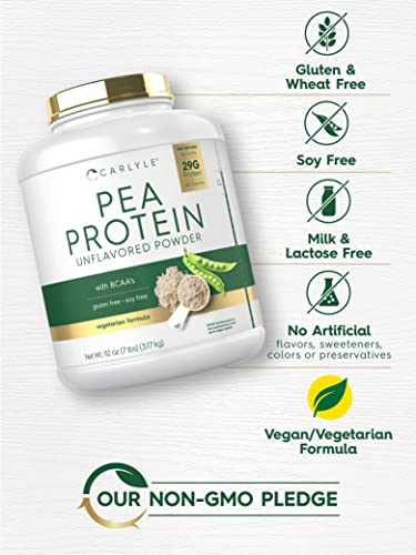Carlyle Pea Protein Powder with BCAA'S 7lb | Unflavored | 29G Protein | Non-GMO, Gluten - Maple Wellness Supplements