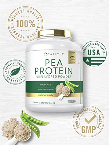 Carlyle Pea Protein Powder with BCAA'S 7lb | Unflavored | 29G Protein | Non-GMO, Gluten - Maple Wellness Supplements