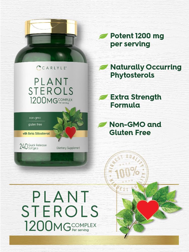 Carlyle Plant Sterols Supplement 1200 mg | 240 Softgels | with Beta Sitosterol | Non-GMO & Gluten Free - Maple Wellness Supplements
