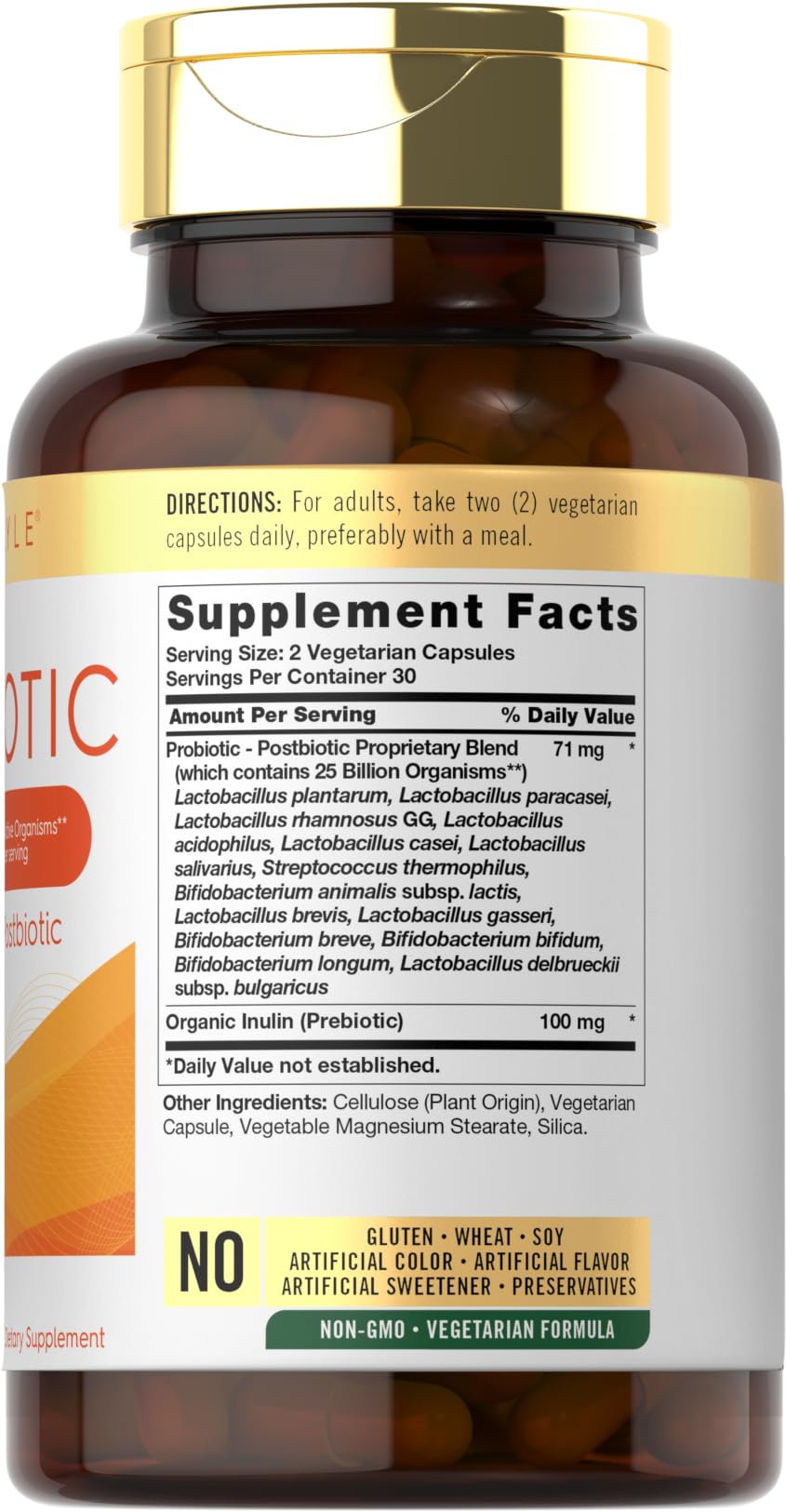 Carlyle Probiotic with Prebiotics & Postbiotics | 25 Billion CFU | 60 Capsules | Supplement for Women & Men | Powder Pills - Maple Wellness Supplements