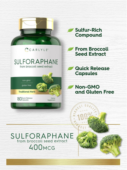 Carlyle Sulforaphane | from Broccoli Seed Extract | 180 Capsules | Traditional Herbal - Maple Wellness Supplements
