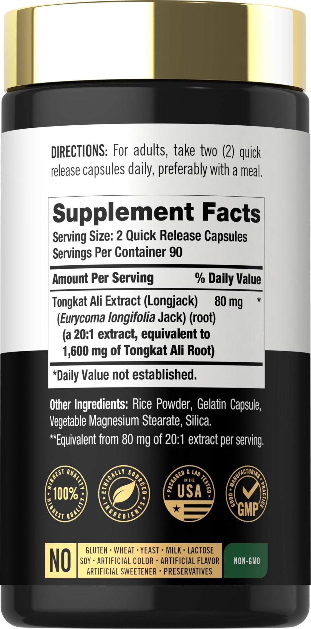 Carlyle Tongkat Ali | 180 Quick Release Capsules | Non-GMO and Gluten Free Supplement - Maple Wellness Supplements