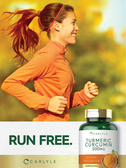 Carlyle Turmeric Curcumin Supplement | 180 Capsules | with Black Pepper Extract | Non-GMO & Gluten Free - Maple Wellness Supplements