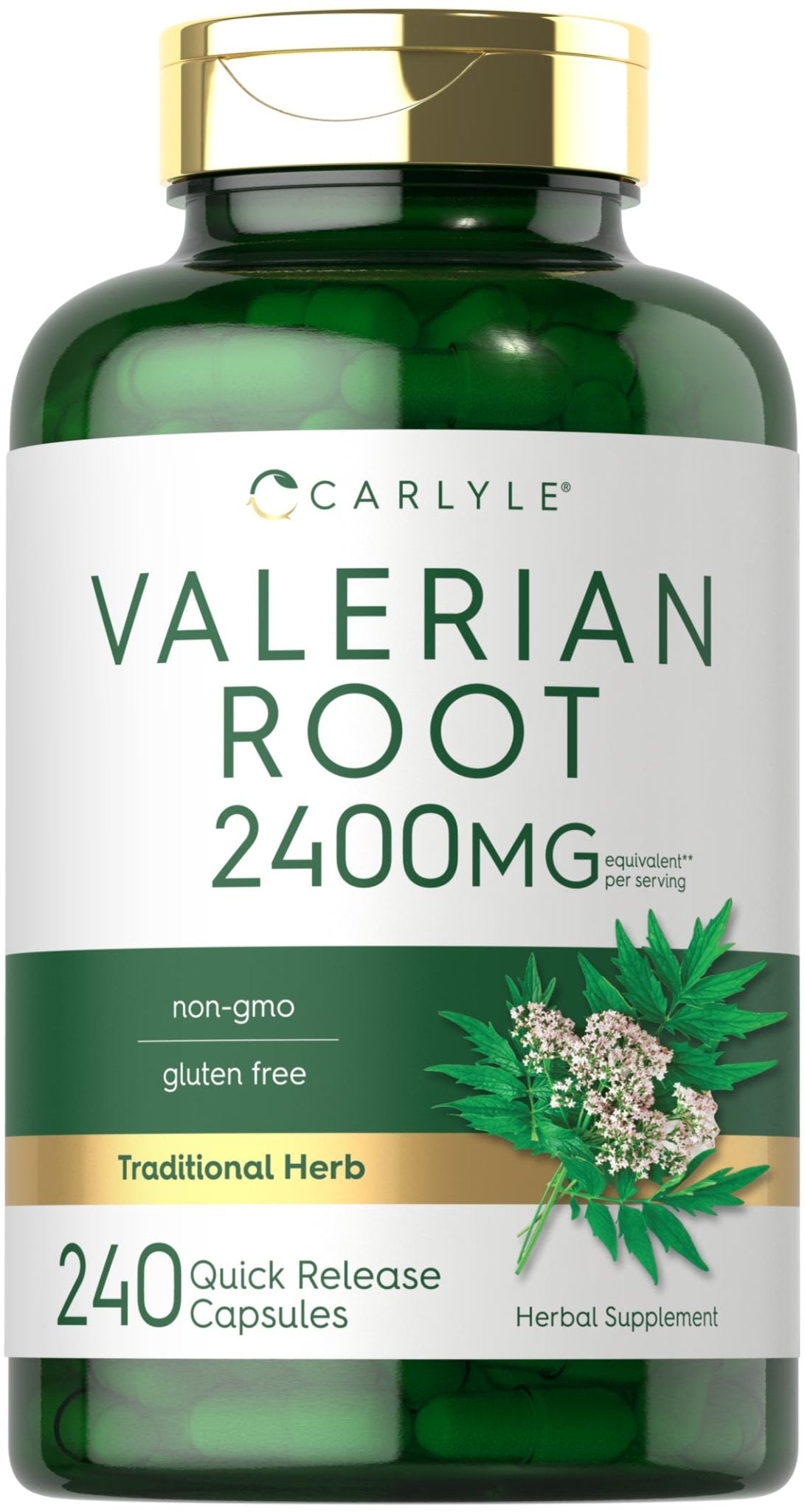 Carlyle Valerian Root Capsules | 240 Count | Herb Extract Supplement | Non-GMO, Gluten Free - Maple Wellness Supplements