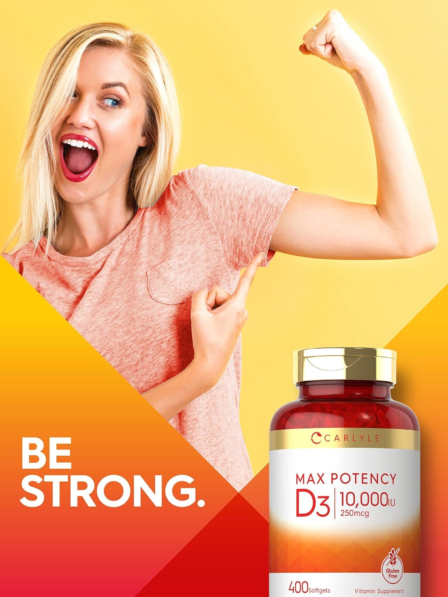 Carlyle Vitamin D 10000 IU 400 Softgels | Value Size | Max Potency | Non-GMO, Gluten Free Supplement - Maple Wellness Supplements
