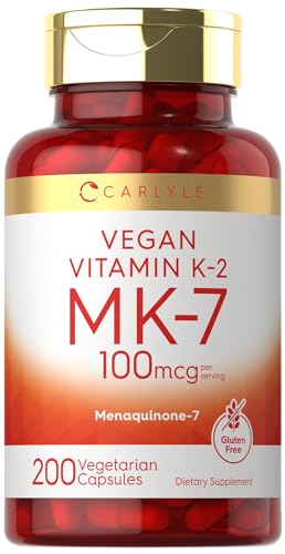 Carlyle Vitamin K2 MK7 100mcg | 200 Vegan Capsules | Menaquinone-7 Supplement - Maple Wellness Supplements
