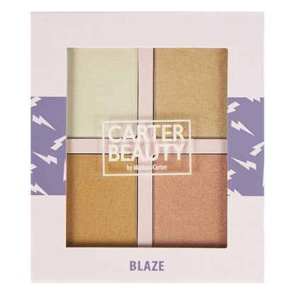 Carter Beauty By Marissa Carter Mini Highlighter Palette | Long Lasting Makeup | Shimmer & Matte Shades (Blaze) - Maple Wellness Supplements