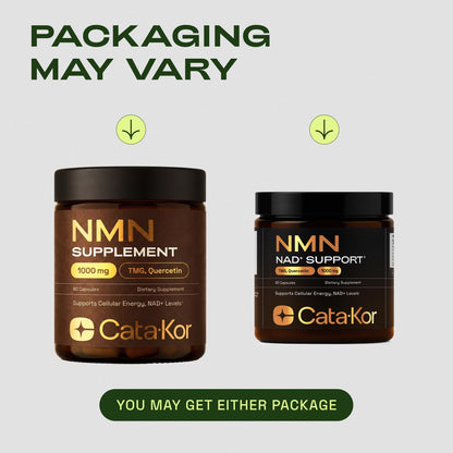 Cata-Kor NMN Supplement – 1000mg Per Serving NAD Resveratrol Supplement with Quercetin | TMG – NMNH Alternative – Supports Cellular Energy & NAD+ Level – 60 Capsules - Maple Wellness Supplements