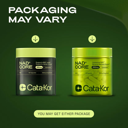 Cata-Kor NMN Supplement Alternative – Liposomal NAD+ Supplement – Third-Party Tested – NAD CORE – 30-Day Supply – 60 Capsules - Maple Wellness Supplements