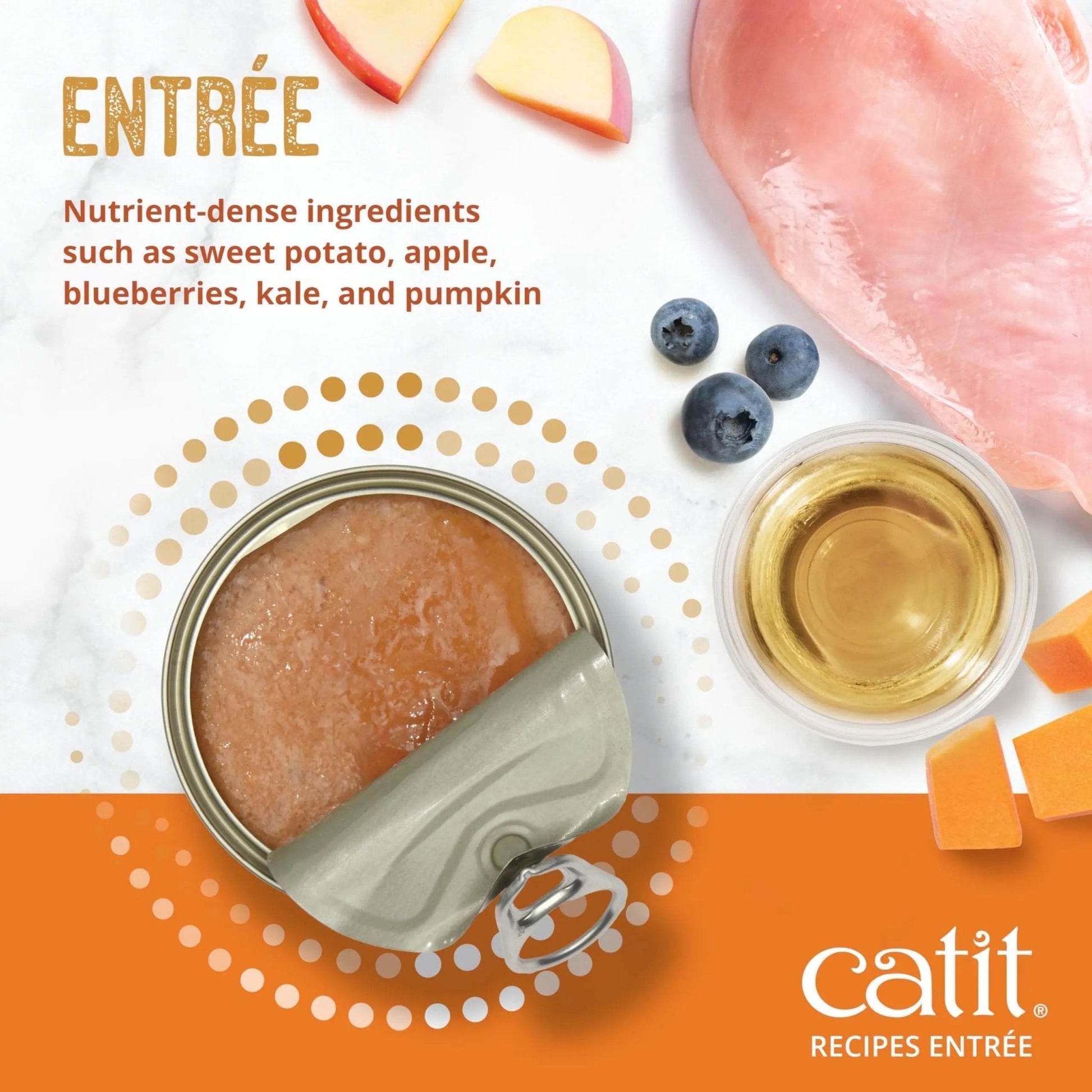 Catit Recipes Adult Chicken Entrée – High-Protein Wet Cat Food with Bone Broth Hydration, Prebiotics & Postbiotics for Gut Health, Omega-3 for Skin & Coat, and Taurine for Heart Support 3oz (12/cs) - Maple Wellness Supplements