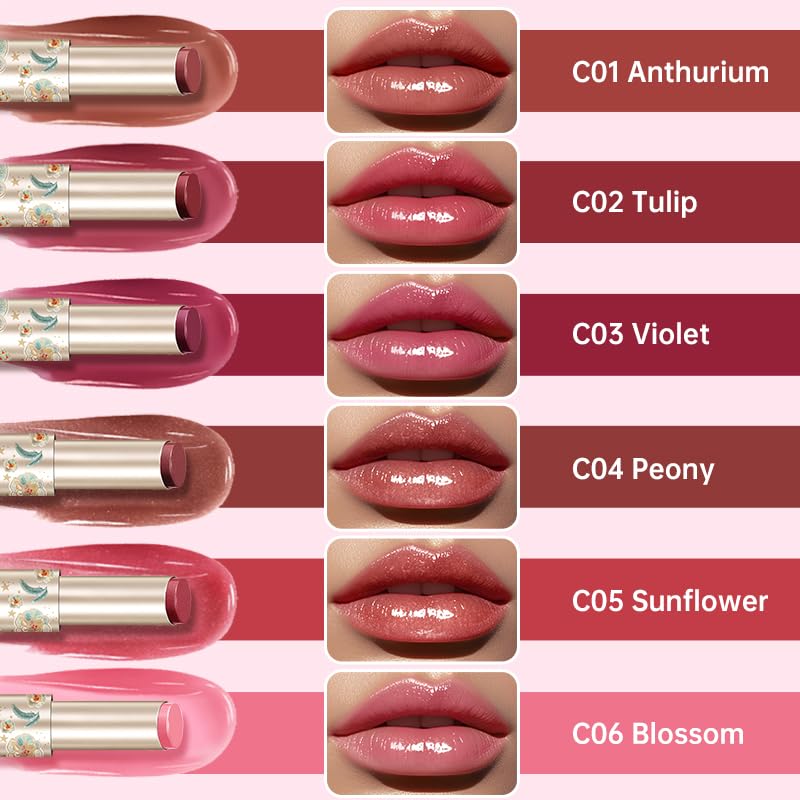 CATKIN Glossy Lip Balm Ultra Hydating Glow Lip Tinted Jelly Plump Melting Balm Shea Butter Repair Soothing For Dry Lips Dewy Finished 0.12 oz C05 SUNFLOWER - Maple Wellness Supplements