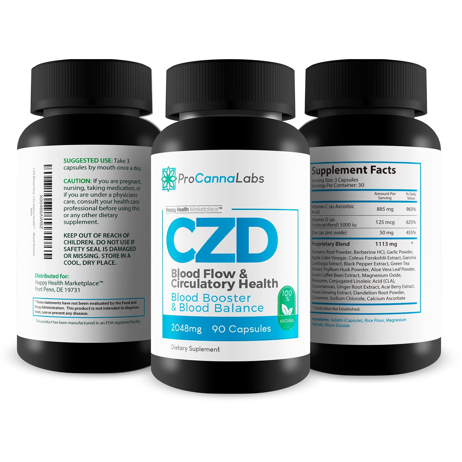 CDZ Supplement Vitamin C D and Zinc Plus Herbs - Our Best Vitamin C D Zinc Blood Booster for Blood Balance & Blood Flow - C Z D Blood Flow & Circulatory Health - Pro Canna Labs Gummies Capsules - Maple Wellness Supplements