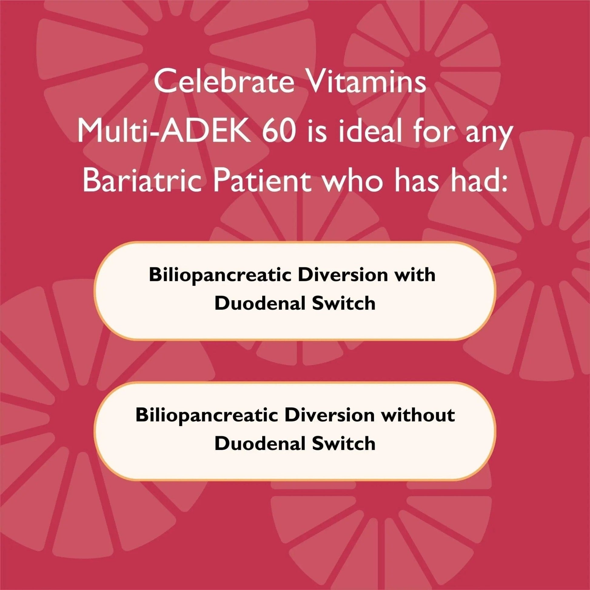 Celebrate Vitamins Multi ADEK Chewables, 60mg Iron - Daily Bariatric Multivitamin, Vitamins A, D, E, K & B12 for Duodenal Switch Surgery Patients - Maple Wellness Supplements