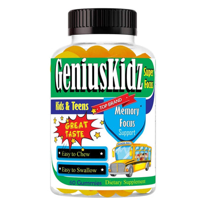 Celebrity Lifestyle Product Brain Support Focus Supplement for Kid and Teens Omega 3 Gummy Vitamin Memory and Attention, Brain Booster, Kid Focus Attention Supplement(1 Bottle) DHA 60ct - Maple Wellness Supplements