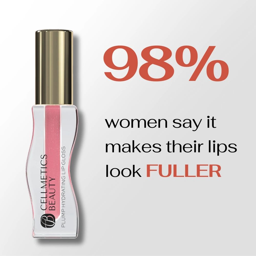 Cellmetics Hydrating & Plumping Lip Gloss for Women | Haven (1) | Non sticky, Shiny & Tinted Lip Gloss | Plump Ultra-Glossy Lipstick, Silky-Soft Shine, Nourishing, Vitamin-E Enriched Lipgloss - Maple Wellness Supplements