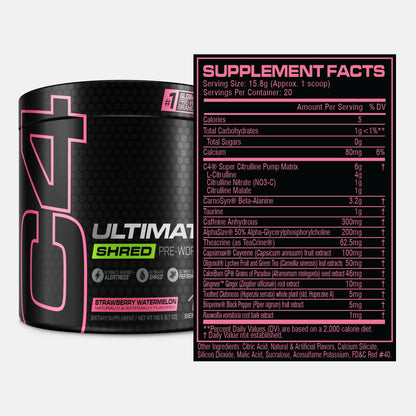 Cellucor C4 Ultimate Shred Pre Workout Powder, Fat Burner for Men & Women, Weight Loss - Maple Wellness Supplements