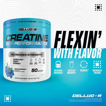 Cellucor Creatine Powder, Blue Raspberry Flavor - Increases Strength, Lean Muscle Mass & Endurance, Micronized Creatine for Fast Absorption - Maple Wellness Supplements