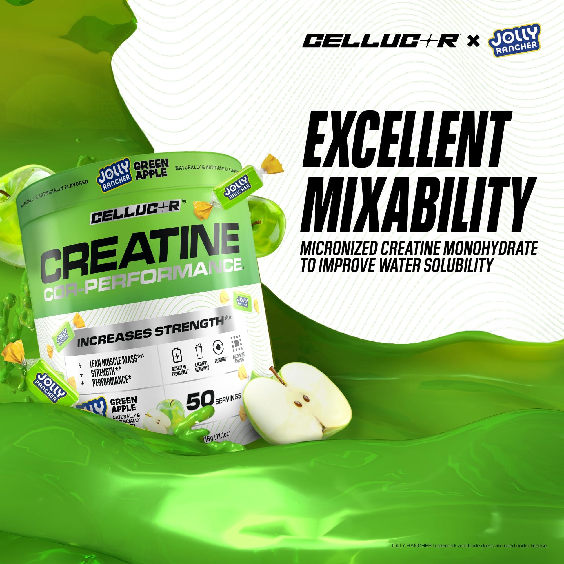 Cellucor Creatine Powder, Jolly Rancher Green Apple - Increases Strength, Lean Muscle Mass & Endurance, Micronized Creatine for Fast Absorption, - Maple Wellness Supplements