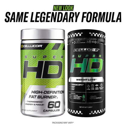 Cellucor SuperHD Thermogenic Fat Burner Weight Loss Supplement, Appetite Suppressant, & Energy Booster Capsimax, Green Tea Extract, 160mg Caffeine - Maple Wellness Supplements