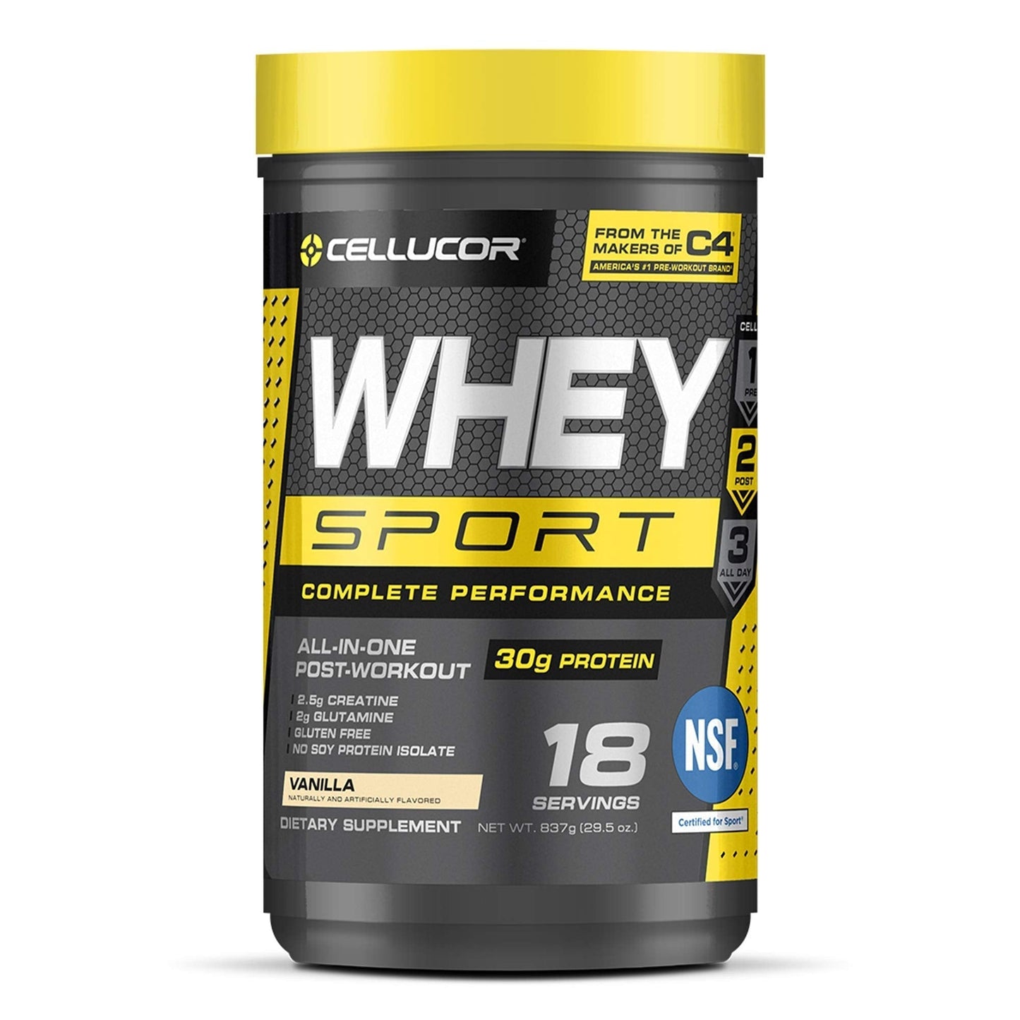 Cellucor Whey Sport Protein Powder Vanilla | Post Workout Recovery Drink with Whey Pro - Maple Wellness Supplements