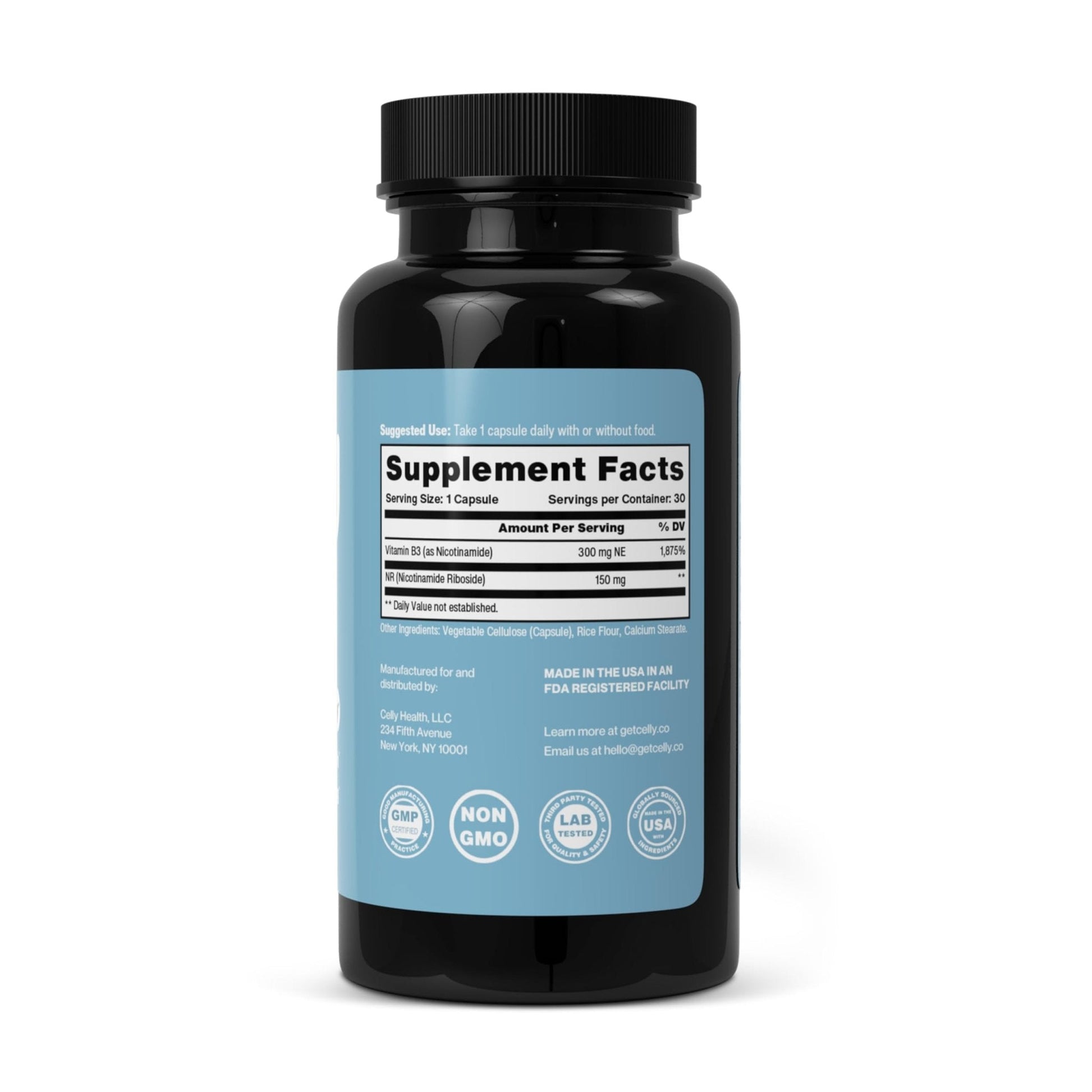 Celly NAD Booster | Longevity Supplement for Healthy Aging with NR (Nicotinamide Riboside) and Nicotinamide | Promotes Cell Function & Vitality | Non-GMO & 3rd Party Tested - Maple Wellness Supplements