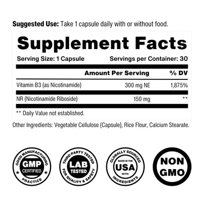 Celly NAD Booster | Longevity Supplement for Healthy Aging with NR (Nicotinamide Riboside) and Nicotinamide | Promotes Cell Function & Vitality | Non-GMO & 3rd Party Tested - Maple Wellness Supplements