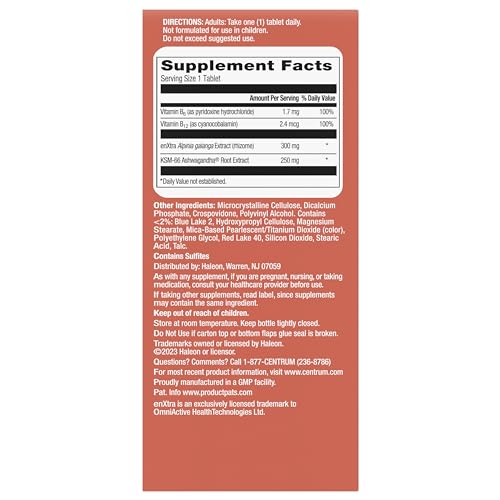 Centrum Clear Mind and Calm Mood Menopause Support Tablets, with Clinically Studied enXtra, 30 Count - Maple Wellness Supplements