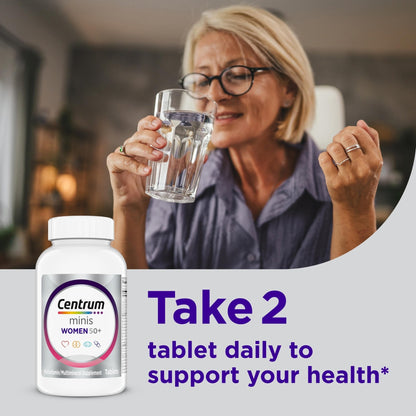 Centrum Minis Silver Women's Multivitamin for Women 50 Plus, Multimineral Supplement with Vitamin D3, B Vitamins, Non-GMO Ingredients - Maple Wellness Supplements