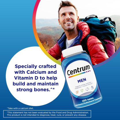 Centrum Multivitamin for Men, Multivitamin/Multimineral Supplement with Vitamin D3, B Vitamins and Antioxidants, Gluten Free - Maple Wellness Supplements