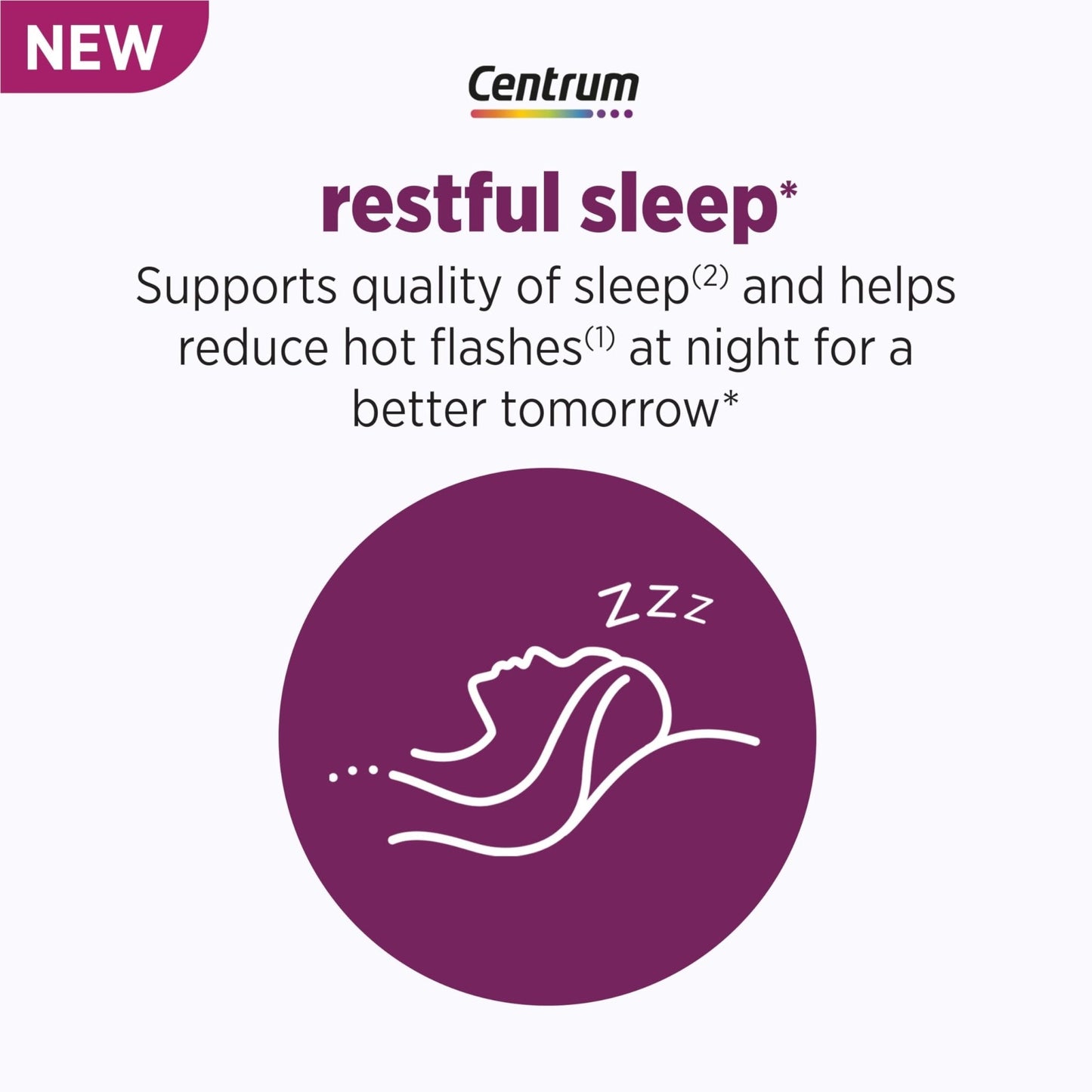 Centrum Restful Sleep Menopause Support Tablets, Supplement with Clinically Studied DailyZz and geniVida, 28 Count - Maple Wellness Supplements