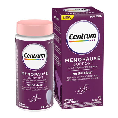Centrum Restful Sleep Menopause Support Tablets, Supplement with Clinically Studied DailyZz and geniVida, 28 Count - Maple Wellness Supplements