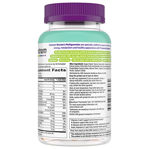 Centrum Women’s Multivitamin Gummies, Immune, Energy, Healthy Appearance Support, 100 Count, 50 Day Supply - Maple Wellness Supplements