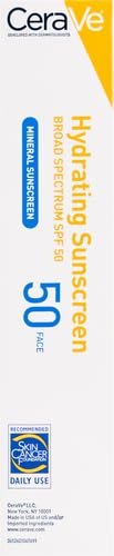CeraVe 100% Mineral Sunscreen SPF 50, Face sunscreen With Zinc Oxide & Titanium Dioxid - Maple Wellness Supplements