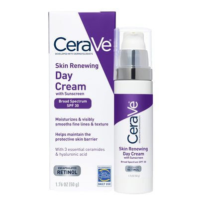CeraVe Anti-Aging Face Cream SPF 30, Anti-Wrinkle Retinol Cream with Hyaluronic Acid and Ceramides, 1.76 oz - Maple Wellness Supplements