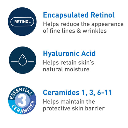 CeraVe Anti-Aging Face Cream SPF 30, Anti-Wrinkle Retinol Cream with Hyaluronic Acid and Ceramides, 1.76 oz - Maple Wellness Supplements