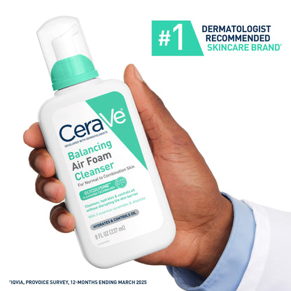 CeraVe Balancing Air Foam Face Wash, Foaming Facial Cleanser For Combination Skin, 8HR Oil Control + 24HR Hydration - Maple Wellness Supplements