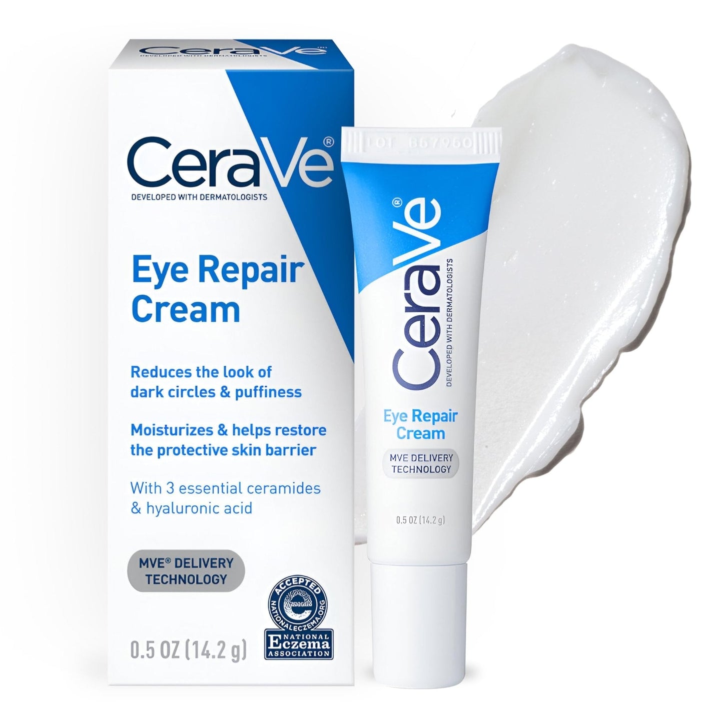 CeraVe Eye Repair Cream, Under Eye Cream For Puffiness And Bags Under Eyes, Hyaluronic Acid + Niacinamide - Maple Wellness Supplements
