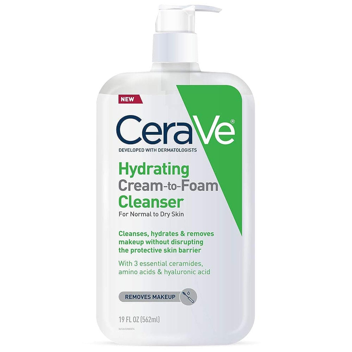 CeraVe Hydrating Cream To Foam Cleanser, Makeup Remover Face Wash For Dry Skin - Maple Wellness Supplements