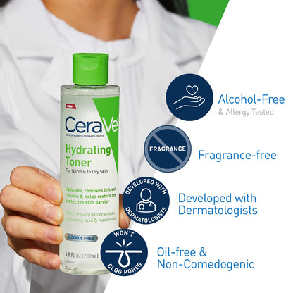 CeraVe Hydrating Toner for Face Non-Alcoholic with Hyaluronic Acid, Niacinamide, and Ceramides for Sensitive Dry Skin - Maple Wellness Supplements