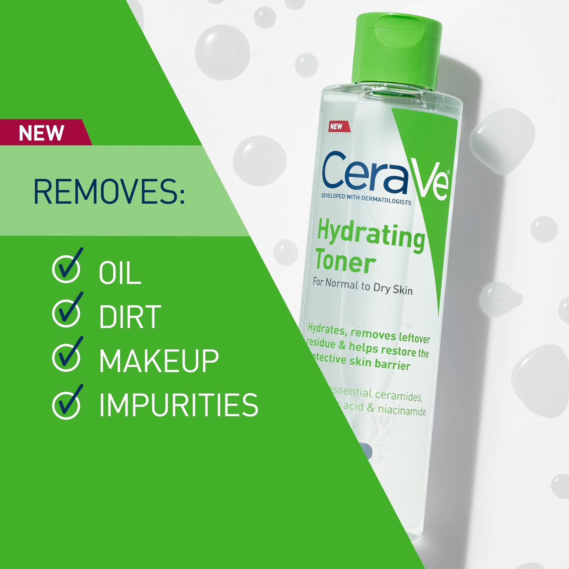 CeraVe Hydrating Toner for Face Non-Alcoholic with Hyaluronic Acid, Niacinamide, and Ceramides for Sensitive Dry Skin - Maple Wellness Supplements