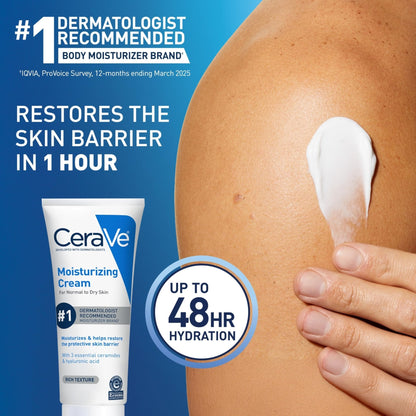 CeraVe Moisturizing Cream, Face Body Moisturizer, Normal to Dry Skin, 8 Fl Oz - Maple Wellness Supplements