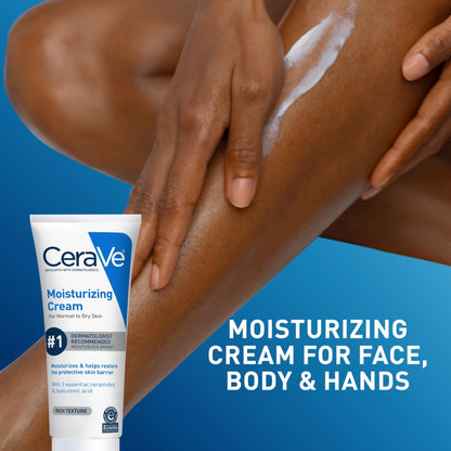 CeraVe Moisturizing Cream, Face Body Moisturizer, Normal to Dry Skin, 8 Fl Oz - Maple Wellness Supplements