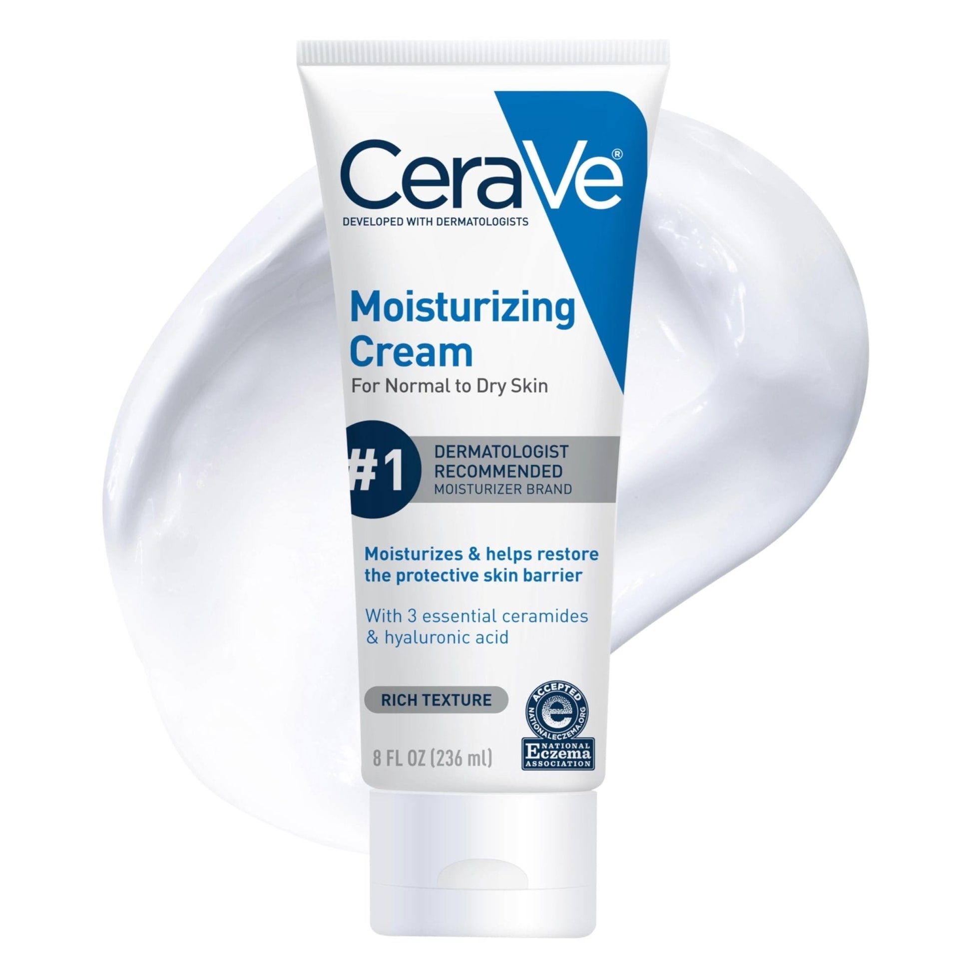 CeraVe Moisturizing Cream, Face Body Moisturizer, Normal to Dry Skin, 8 Fl Oz - Maple Wellness Supplements