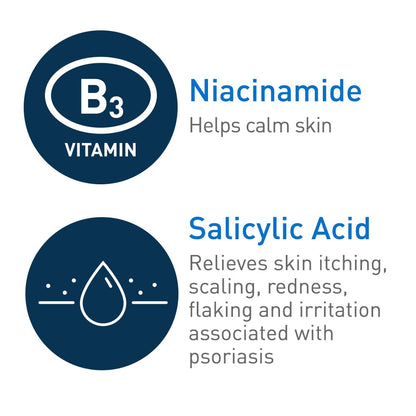 CeraVe Moisturizing Cream for Psoriasis Treatment, With Salicylic Acid for Dry Skin Itch Relief & Urea for Moisturizing - Maple Wellness Supplements