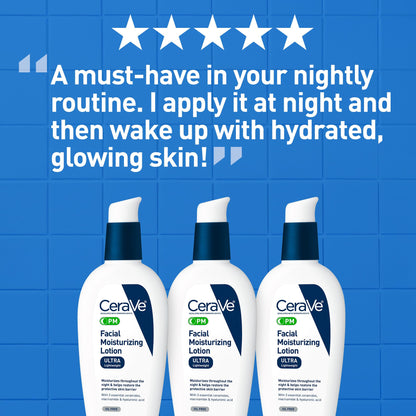 CeraVe PM Facial Moisturizing Lotion, Night Cream with Hyaluronic Acid and Niacinamide - Maple Wellness Supplements