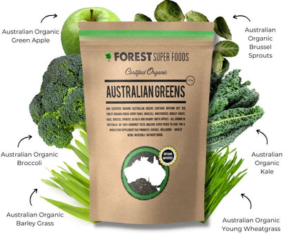 Certified Organic Australian Greens Whole Food Blend | 7 Incredible Whole Foods | No fillers or additives - Maple Wellness Supplements