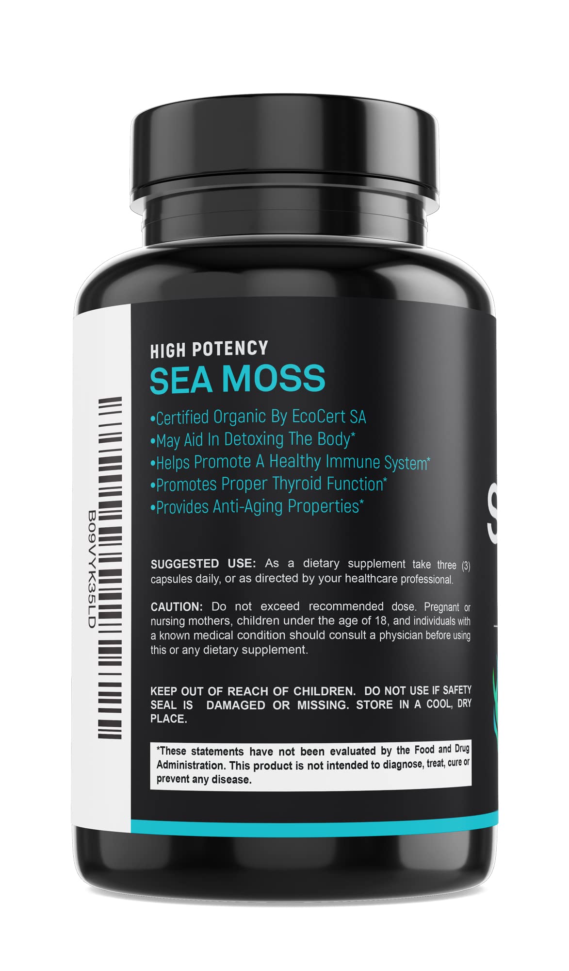 Certified Organic Sea Moss Capsules 2250mg Wildcrafted Irish Sea Moss Burdock Root - Maple Wellness Supplements
