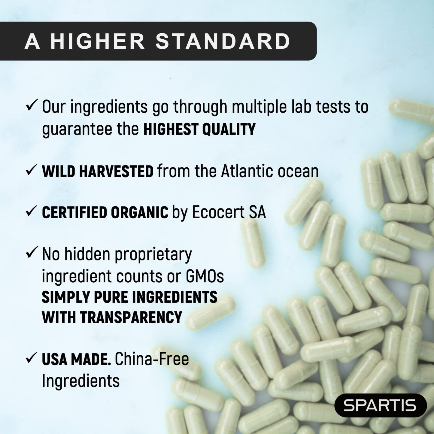 Certified Organic Sea Moss Capsules 2250mg Wildcrafted Irish Sea Moss Burdock Root - Maple Wellness Supplements